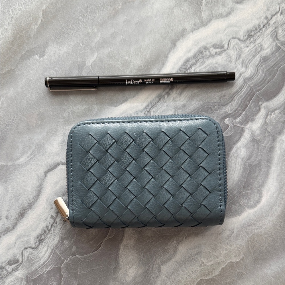 Woven Zip Wallet - Slate Blue